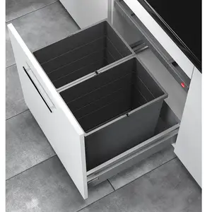 Poubelle de cuisine encastrable AS Allegro S380 2x28L Hailo pas cher