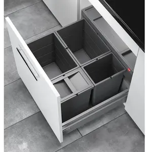 Poubelle de cuisine encastrable AS Allegro S295 2x18L + 2x8L Hailo pas cher