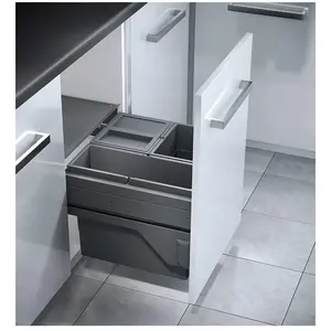 Comparateur de prix : Poubelle de cuisine tri sélectif 3 bacs encastrable 43L (17+13+13) Hai...