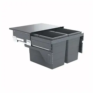 Comparateur de prix : Hailo Poubelle de cuisine tri sélectif 2 bacs encastrable 60L (28+28) Cargo