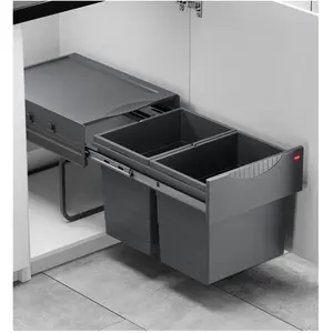 Comparateur de prix : Poubelle de cuisine tri sélectif 2 bacs encastrable 40L (18+18) Hailo ...