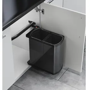 Comparateur de prix : Collecteur de déchets Hailo 3416071 MF Swing Duo 16 litres gris foncé