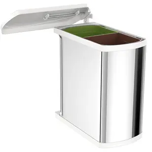 Comparateur de prix : Poubelle de cuisine encastrable sous évier 2 bacs 16L Hailo AS Duo