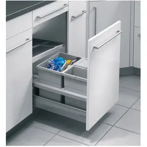 Comparateur de prix : HAILO Poubelle de cuisine encastrable pour meuble coulissant 30L Separ...