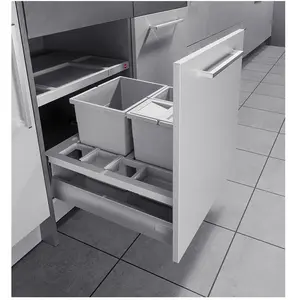 Comparateur de prix : HAILO Poubelle de cuisine encastrable pour meuble coulissant 30L Separ...