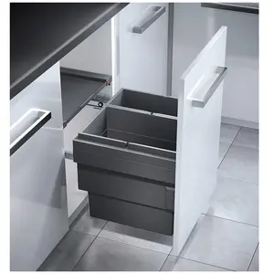 Comparateur de prix : Hailo Poubelle de cuisine tri sélectif 2 bacs encastrable 46L (28+18) Cargo Synchro
