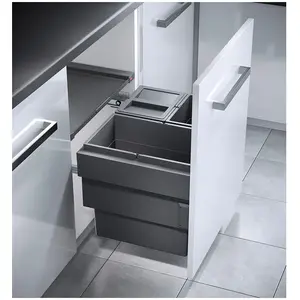 Comparateur de prix : Hailo Poubelle de cuisine tri sélectif 3 bacs encastrable 54L (28+13+1...