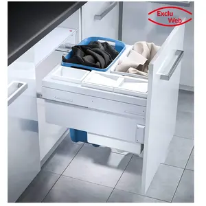 Double panier à linge encastrable 80L Hailo Laundry Carrier 600