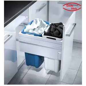 Double panier à linge encastrable 66L Hailo Laundry Carrier 450 pas cher