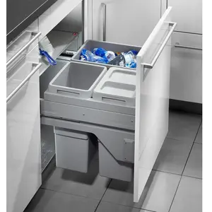 Comparateur de prix : Poubelle encastrable 56L 3 bacs (30+13+13) Hailo AS Euro Cargo S600