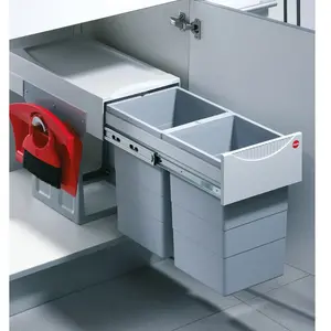 Comparateur de prix : Hailo Tandem 7 K. Collecteur de déchets, gris clair.  - Poubelle