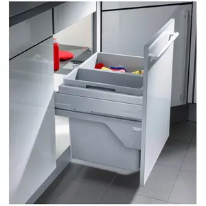 Comparateur de prix : Poubelle de cuisine tri sélectif 2 bacs encastrable 49L (30+19) Hailo ...