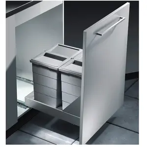 Comparateur de prix : HAILO Poubelle encastrable 2 bacs pour meuble coulissant 50L (24+24) B...