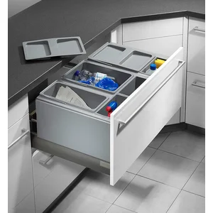 Comparateur de prix : Hailo Poubelle de cuisine encastrable pour tiroir coulissant 60L AS XXL 800