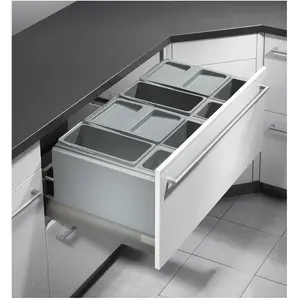 Comparateur de prix : Hailo Poubelle de cuisine encastrable pour tiroir coulissant 60L AS XXL 900