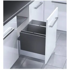 Comparateur de prix : Hailo Poubelle encastrable 2 bacs pour meuble coulissant 46L (18+28) Triple XL