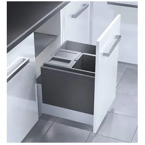 Comparateur de prix : Hailo Poubelle encastrable 3 bacs pour meuble coulissant 44L (18+13+13...
