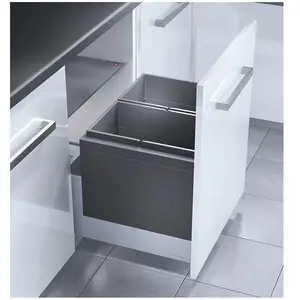 Comparateur de prix : HAILO Poubelle encastrable 2 bacs pour meuble coulissant 60L (28+28) T...