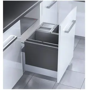 Comparateur de prix : Hailo Poubelle encastrable 3 bacs pour meuble coulissant 54L (28+13+13...