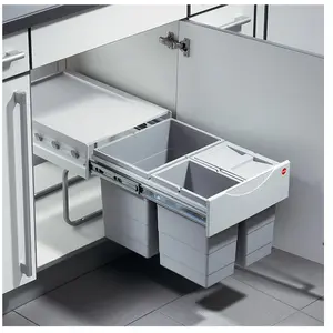Comparateur de prix : Hailo Poubelle de cuisine tri sélectif 3 bacs encastrable 35L (18+8.5+...