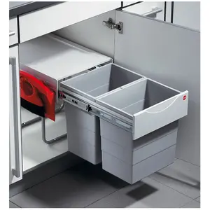 Comparateur de prix : Poubelle de cuisine tri sélectif 2 bacs encastrable 40L (20+20) Hailo ...