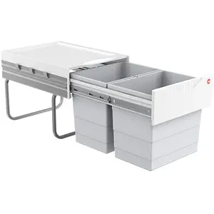 Comparateur de prix : Hailo Poubelle de cuisine tri sélectif 2 bacs encastrables 18 L - Raumspar