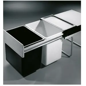 Comparateur de prix : Poubelle de cuisine tri sélectif 2 bacs encastrable 36L (18+18) Hailo ...