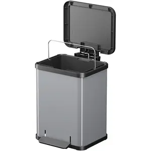 Comparateur de prix : Hailo Poubelle à pédale Oko Uno Plus Taille M 17 L Argenté 0619-220