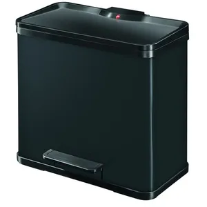 Comparateur de prix : Hailo Poubelle à pédale Oko Duo Plus Taille L 17+9 L Noir 0630-260