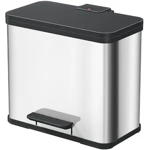 Comparateur de prix : Hailo poubelle a pédale tri sélectif öko trio plus l inox 0633-200