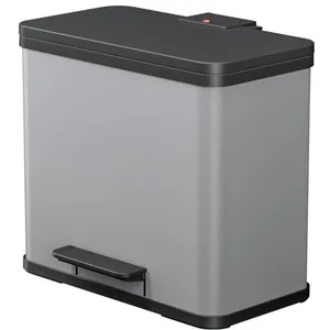 Comparateur de prix : Hailo Poubelle à pédale Oko Trio Plus Taille L 3x9 L Argenté 0633-220