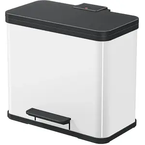 Comparateur de prix : Hailo poubelle a pédale tri sélectif öko trio plus l blanc 0633-230