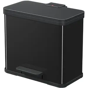 Comparateur de prix : Hailo poubelle a pédale tri sélectif öko trio plus l noir 0633-260