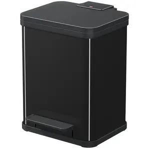 Comparateur de prix : Hailo Poubelle à pédale Oko Duo Plus Taille M 2x9 L Noir 0622-260