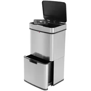 Comparateur de prix : Hailo Poubelle de cuisine design pour recyclage 50L (25+25+4) Öko Vario XL