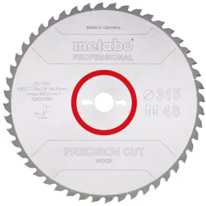 Metabo Metabo Lame de scie circulaire HW/CT 315 x 30, 48 WZ 0° pas cher
