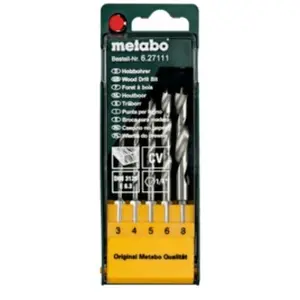 Metabo Coffret de mèches à bois 5 pièces E 6,3 Metabo - 627111000 pas cher