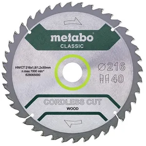 Comparateur de prix : Metabo Lame de scie circulaire HW/CT 216x30, 40 W 5° Metabo - 628065000