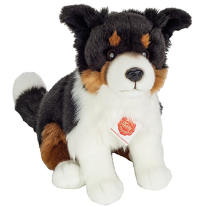 Hermann Teddy Peluche chien border collie assis 30 cm pas cher