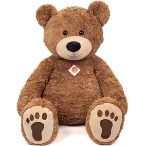 Comparateur de prix : Teddy HERMANN® Peluche ourson motifs de pattes brun, 75 cm