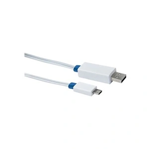 Schwaiger Câble USB Micro-USB Type B (M) pour USB (M) 80 cm plat blanc pas cher