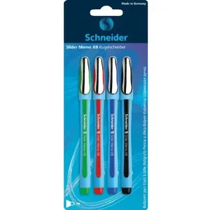 Comparateur de prix : Schneider 75020 Blister de 4 stylos à bille Large Noir/Rouge/Bleu/Vert
