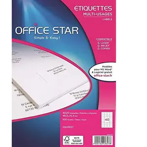Comparateur de prix : Lot De 400 Etiquettes Office Star 485 X 254 Mm