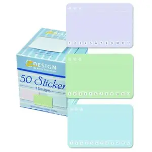 Comparateur de prix : Avery Boîte de 50 Stickers Gris, Vert, Bleu (56822)