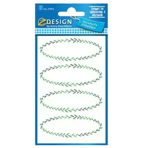 AVERY Zweckform 59955 Lot de 8 étiquettes autocollantes pour la maison (étiquettes pour confiture faites maison, étanches) Vert Blanc pas cher