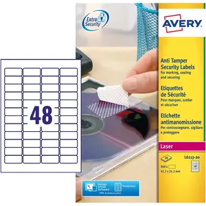 Avery Réf L6113-20 Étiquettes de sécurité Laser 45,7 mm x 21,2 mm 960 ... pas cher