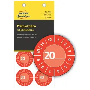 AVERY Zweckform Plaquette de contrôle, 20xx à inscrire,jaune pas cher