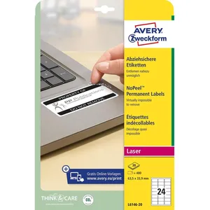 Comparateur de prix : Avery l6146-20 étiquette auto-collante blanc 480 pièce(s)