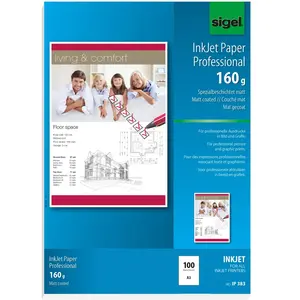 SIGEL IP383 Papier professionnel d'imprimante jet d'encre, format A3 (29,7 x 42 cm), 100 feuilles