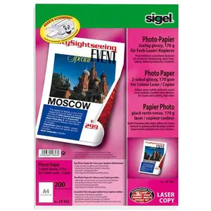 Comparateur de prix : sigel - papier photo, format A3, 135 g/m2, glacé recto-verso, 200f